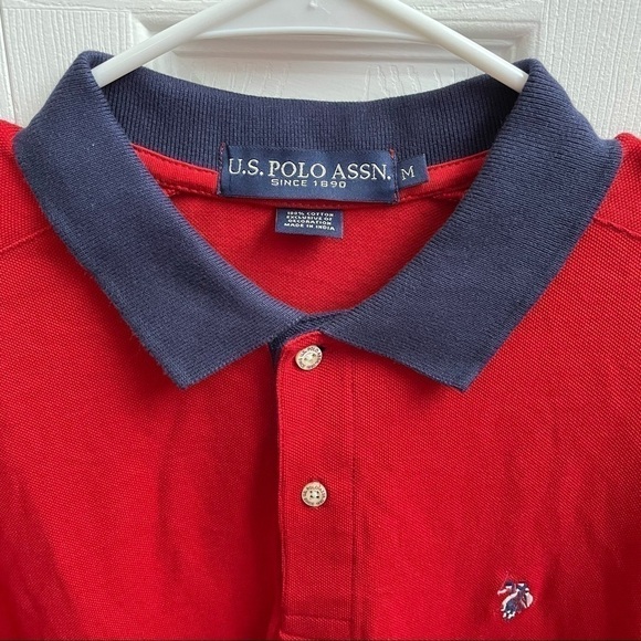 U.S. Polo Assn. Vibrant Red Polo with Navy Accents - Picture 11 of 11